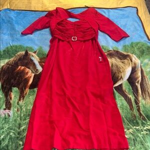 Elegant Red Long Sleeve Dress